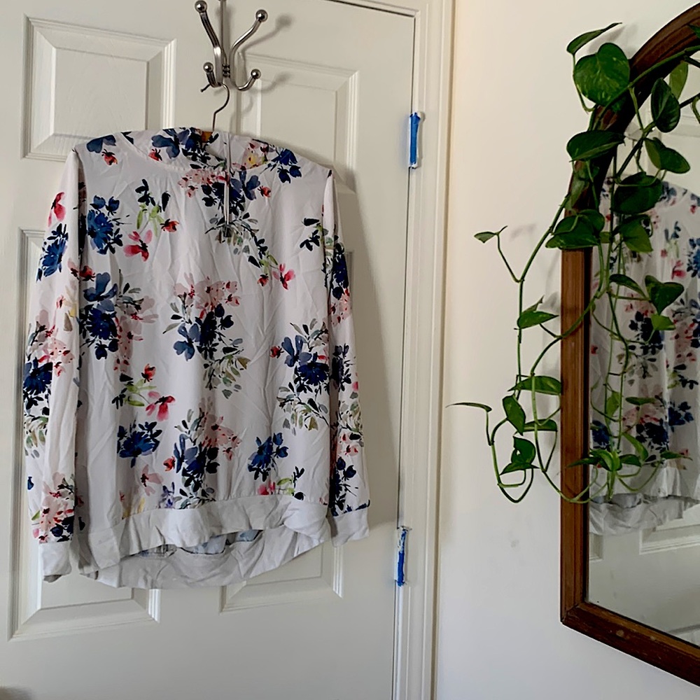 White Floral shirt with hoodie